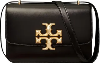 Tory Burch Eleanor Convertible Shoulder Bag (Black) Handbags