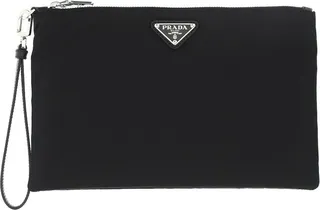 Prada Logo Plaque Pouch