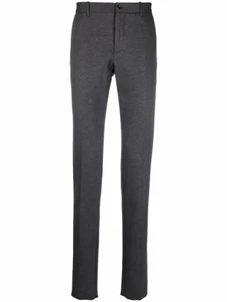 Mid-Rise Straight-Leg Tousers