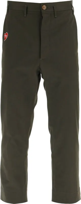 Cropped Cruise Pants Featuring Embroidered Heart-shaped Logo