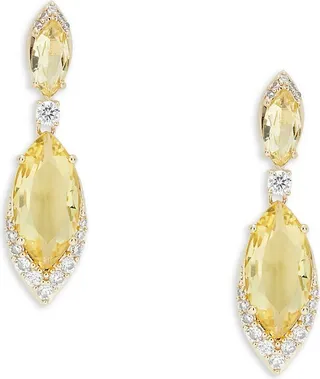 Cubic Zirconia & Pavé Marquise Drop Earrings