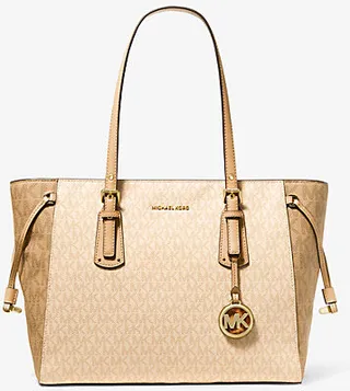 Voyager Medium Color-Block Logo Tote Bag