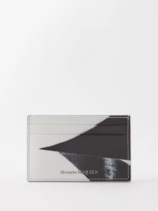 Double Diamond-print Faux-leather Cardholder