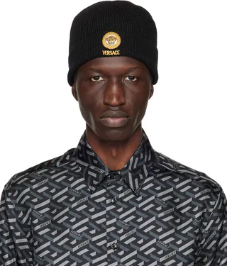 Versace Black Medusa Beanie
