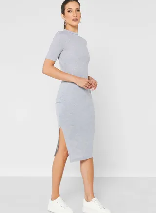 Side Split Knitted Bodycon Dress