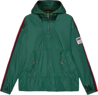 Logo-Patch Hooded Raincoat