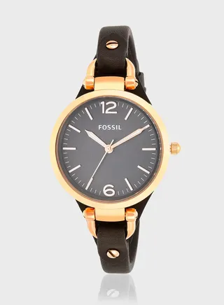 Georgia Smoke Leather Watch