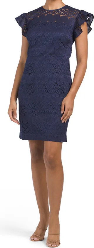 Mai Tai Ruffle Sleeve Lace Dress