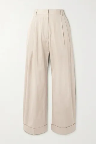 Dries Van Noten - Pleated Cotton Straight-leg Pants - Neutrals