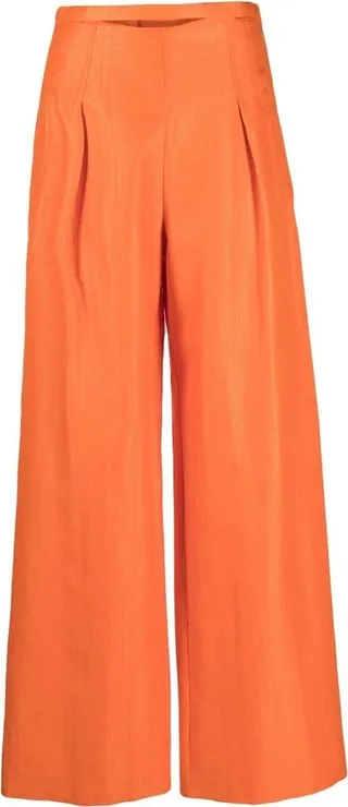 High-Waisted Pleated Trousers