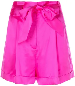 Pleated-Detail Belted Shorts