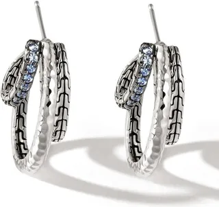 Palu sapphire pavé hoop earrings