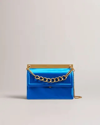 Chunky Chain Mini Shoulder Bag in Blue