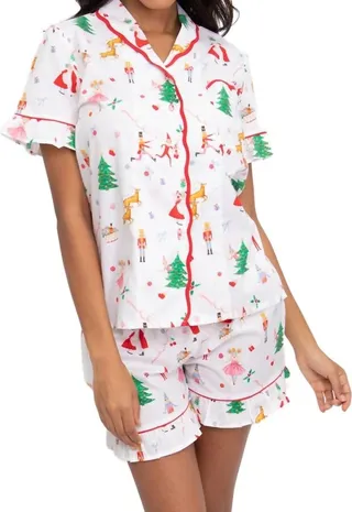 Women'S Kathy Hilton Christmas Magic Short Set in White