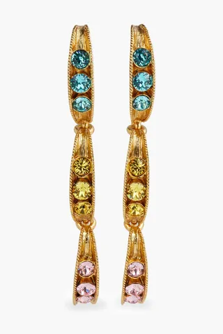 Gold-tone crystal earrings