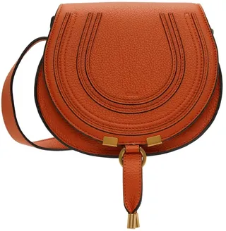 Chloé Orange Small Marcie Saddle Bag