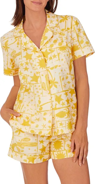 Print Organic Cotton Poplin Short Pajamas
