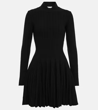 Wool-blend minidress