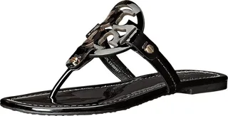 Tory Burch Miller Sandal (Perfect Black Patent) Women's Shoes