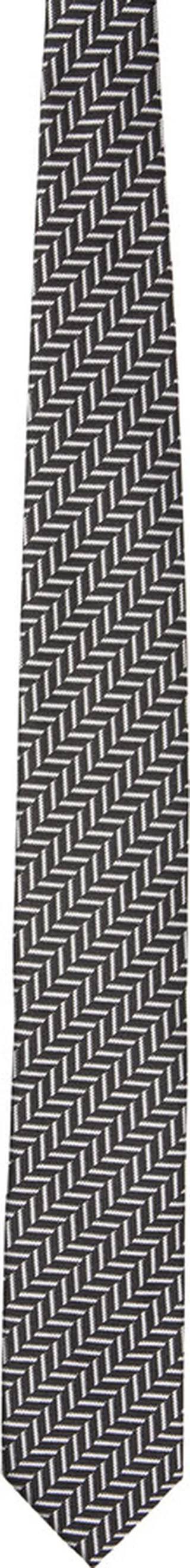 TOM FORD Black Herringbone Tie