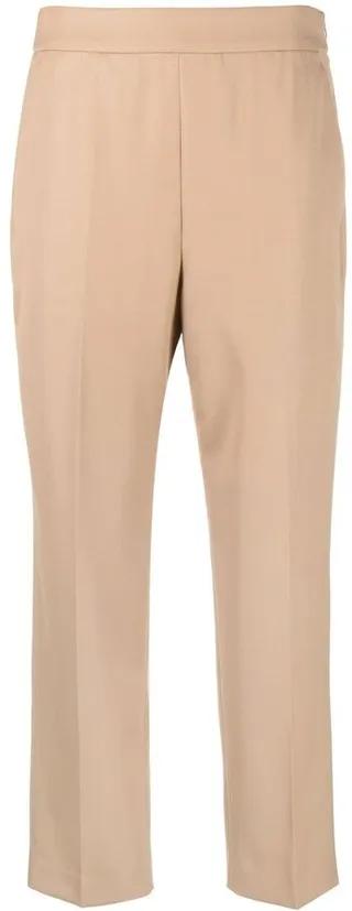Straight-Leg Cropped Trousers