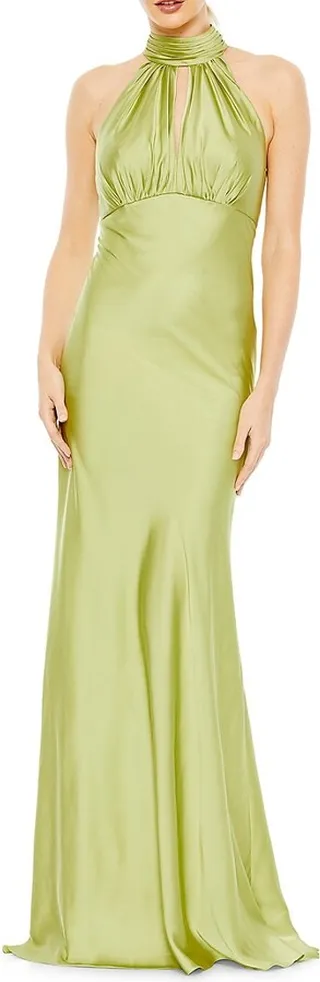 Keyhole Halter Neck Gown
