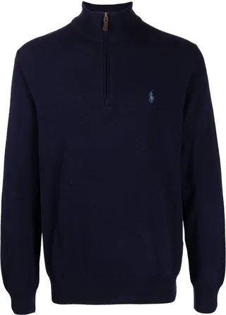 Half-Zip Ribbed-Trim Jumper