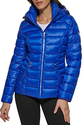 GUESS Women's Mid-Weight Hooded Jacket