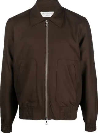 Zip-Up Wool Bomber Jacket
