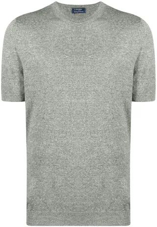 rib-trimmed short-sleeve T-shirt