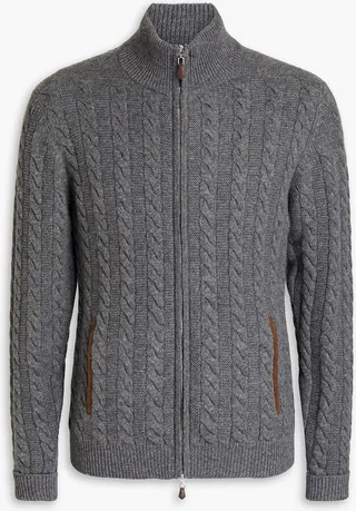 The Richmond cable-knit cashmere zip-up sweater