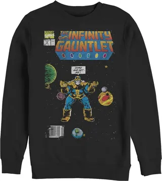 Men's Marvel Thanos Infinity Gauntlet Comic Book Sweatshirt - Black - 3X Large