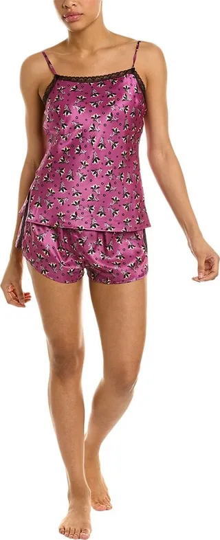 Morgan Lane 2Pc Bonnie Martine Silk-Blend Pajama Set