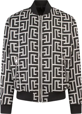 Wool jacket with all-over monogram