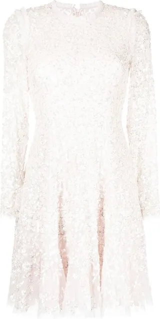 Alicia scallop mini dress