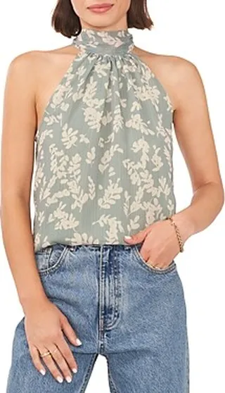 1.state Floral Back Tie Halter Top