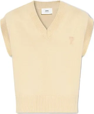 AMI Ami de Coeur Logo Embroidered Knitted Vest
