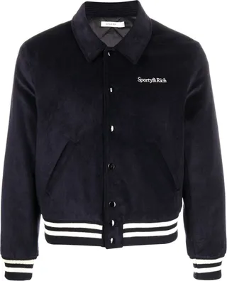 Embroidered-Logo Bomber Jacket
