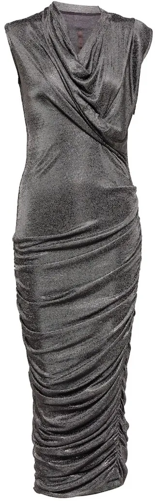 Lilies metallic midi dress