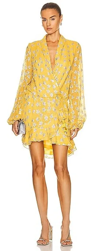 ROCOCO SAND Vega Mini Dress in Yellow