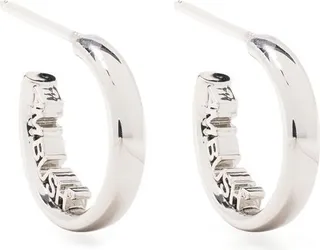 Nameplate hoop earrings