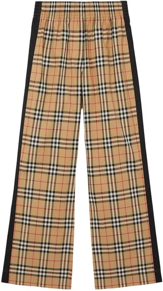 Vintage check high-waisted trousers