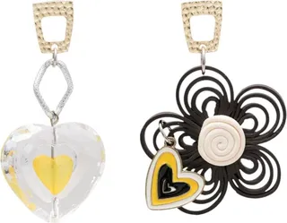 Heart-Charm Drop Earrings