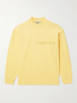 Logo-Appliquéd Cotton-Jersey Mock-Neck T-Shirt