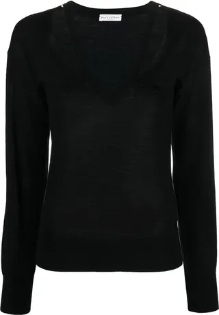 V-neck wool jumper