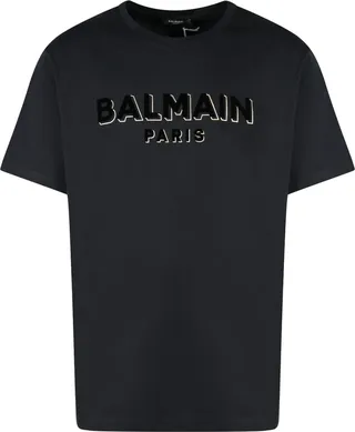 Cotton t-shirt with flocked logo