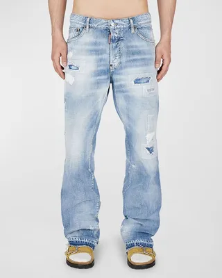 Men's Roadie Ripped Wide-Leg Jeans