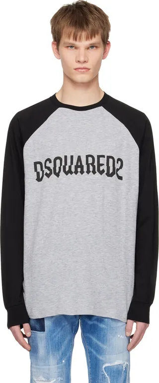 Dsquared2 Black & Gray Slouch Long Sleeve T-Shirt