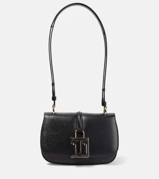 Padlock leather shoulder bag
