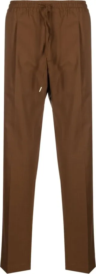 Drawstring-Waist Straight-Leg Trousers
